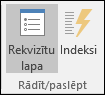 Grupa Rādīt/paslēpt cilnē Noformēšana programmā Access