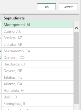 Power Query apvienota kolonna no piemēra sapludinātu datu rezultāta