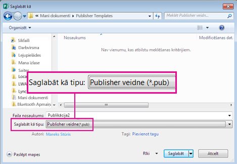 Saglabājiet publikāciju kā veidni atkārtotai izmantošanai.