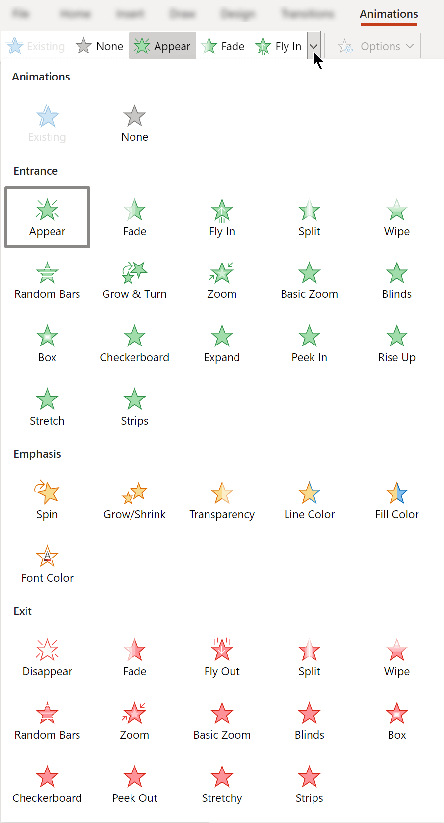 Animācijas programmā PowerPoint Online