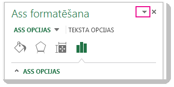 Rūts Ass formatēšana augšdaļa ar iezīmētu skujiņu