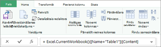 Vaicājumu redaktora formulas piemērs