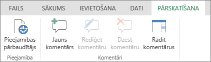 Pievienot, rediģēt, dzēst un rādīt komentārus