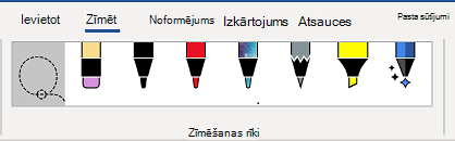 Word lentes cilne Zīmēšanas rīki.