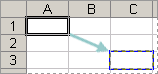 Formula being copied from A1, to two cells down and to the right