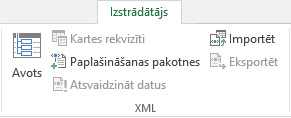 XML komandas cilnē Izstrādātājs