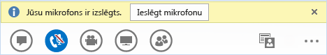 Skaņas ieslēgšanas poga programmā Lync