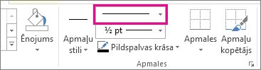 Izvēlieties apmales līnijas stilu
