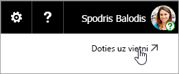 Ekrānuzņēmums ar tīmekļa vietnes pogu Doties OneDrive vietnē.