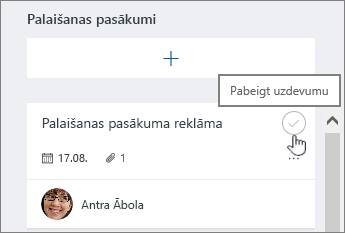 Noklikšķiniet uz atzīmes, lai pabeigtu uzdevumu