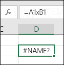 #NAME? Kļūda, ja reizināšanas zīmes * vietā tiek izmantota zīme x ar šūnas atsauci