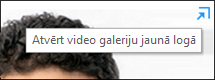 Ekrānuzņēmums ar video galeriju atsevišķā logā