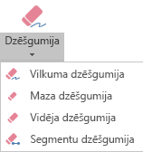 Programmai PowerPoint darbam ar Office 2019 ir četras ciparrok rokraksta dzēšgumijas.