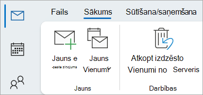 Atlasiet Atkopt izdzēstos vienumus no servera, lai atjaunotu ziņojumus, kas vairs nav mapē Izdzēstie vienumi