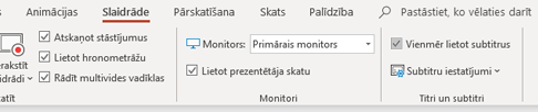 Cilnes Slaidrāde izvēles rūtiņa Vienmēr izmantot subtitrus