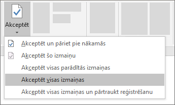 Akceptēt visas izmaiņas