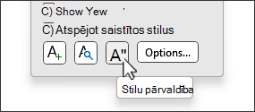 Poga Pārvaldīt stilus dialoglodziņā Stili.