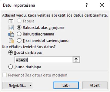 Datu importēšana