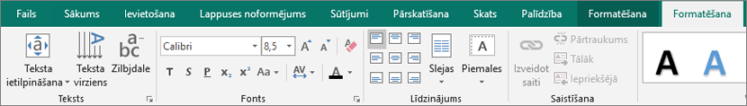 Noklikšķiniet uz Ietilpināt tekstu