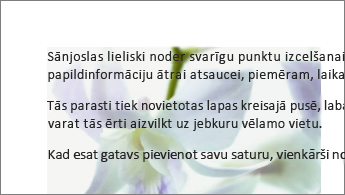 Aiz teksta bloka esoša attēla piemērs