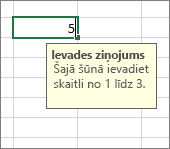 Ievades ziņojums šūnai