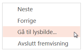 Gå til et lysbilde utenfor rekkefølge