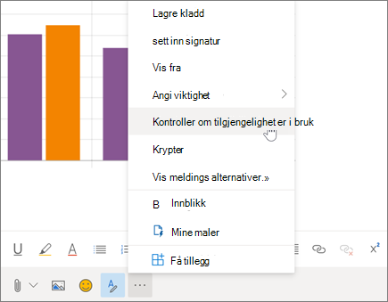 Bruke tilgjengelighets kontroll i Outlook på nettet