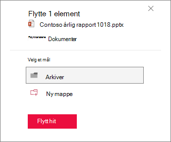 Flytte til mappe