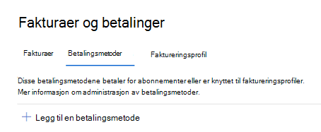 Legg til betalingsmåte