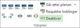 Deaktiver-knappen i Tidsplan-gruppen i kategorien Aktivitet.