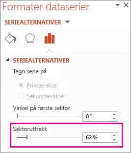 Glidebryteren for Sektoruttrekk i Formater dataserie-ruten