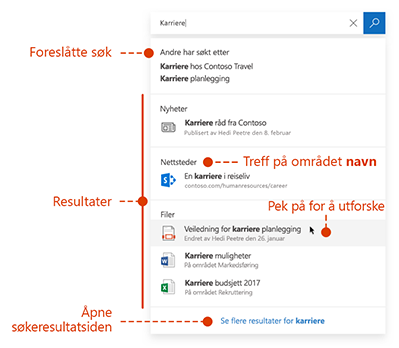 Skjermbilde av søkeboks