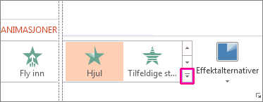 Mer-knappen i kategorien Animasjon