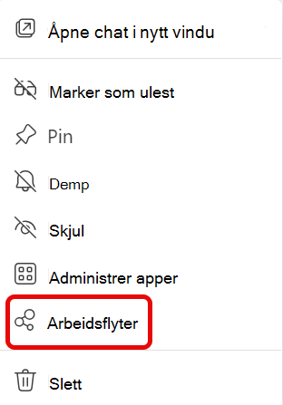 arbeidsflyter for chatalternativer