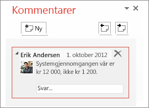 Legge til en kommentar