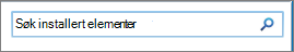 Søkeboks for installerte elementer i SharePoint 2010