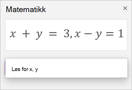 En systemligning skrevet med komma