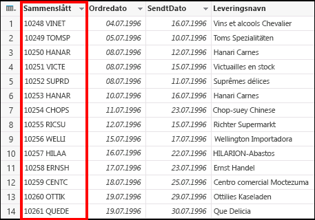 Sammenslåtte kolonner