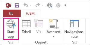 Start app-knappen på Hjem-fanen.