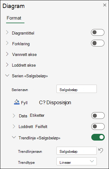 Trendlinje for Excel på nettet