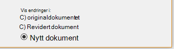Vis endringer i nytt dokument