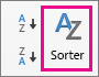 Velg Sorter på Data-fanen i Excel