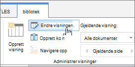 Endre visningsalternativ på båndet i SharePoint Online