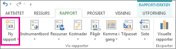 Knappen Ny rapport i kategorien Rapport