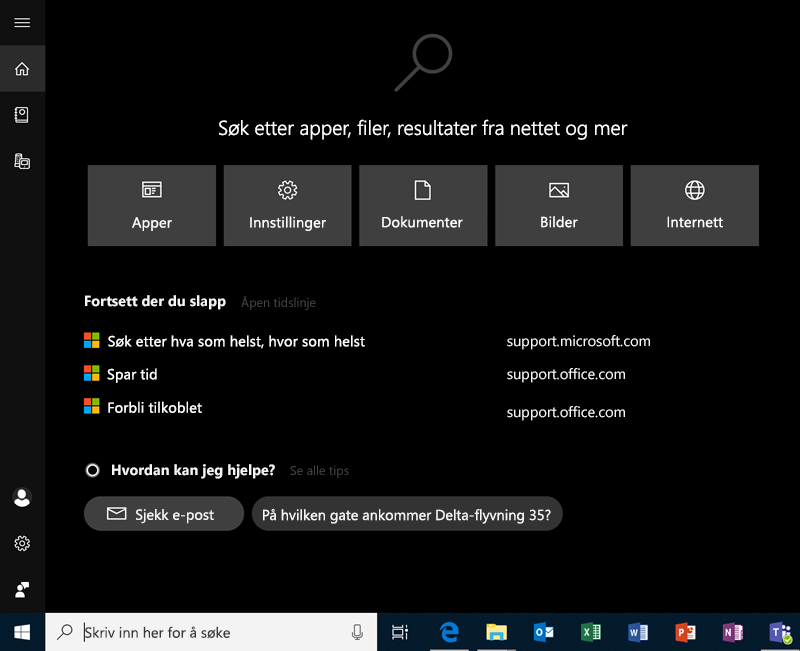 Søk i Windows 10