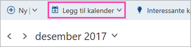 Et skjermbilde av knappen Legg til kalender