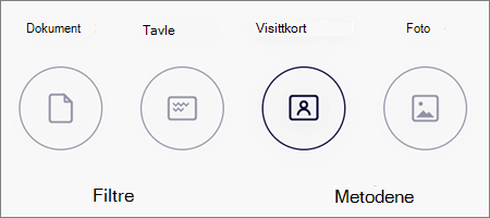 Modusalternativer for skannede bilder i OneDrive for iOS