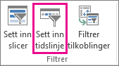 Sett inn tidslinje i kategorien Analyse