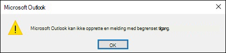 Kryptert e-postfeil i Outlook