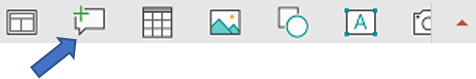 Fristilt verktøylinje i PowerPoint for Android har en Ny kommentar-kommando